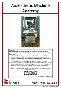 Clinical skills instruction booklet cover page, Anaesthetic Machine Anatomy